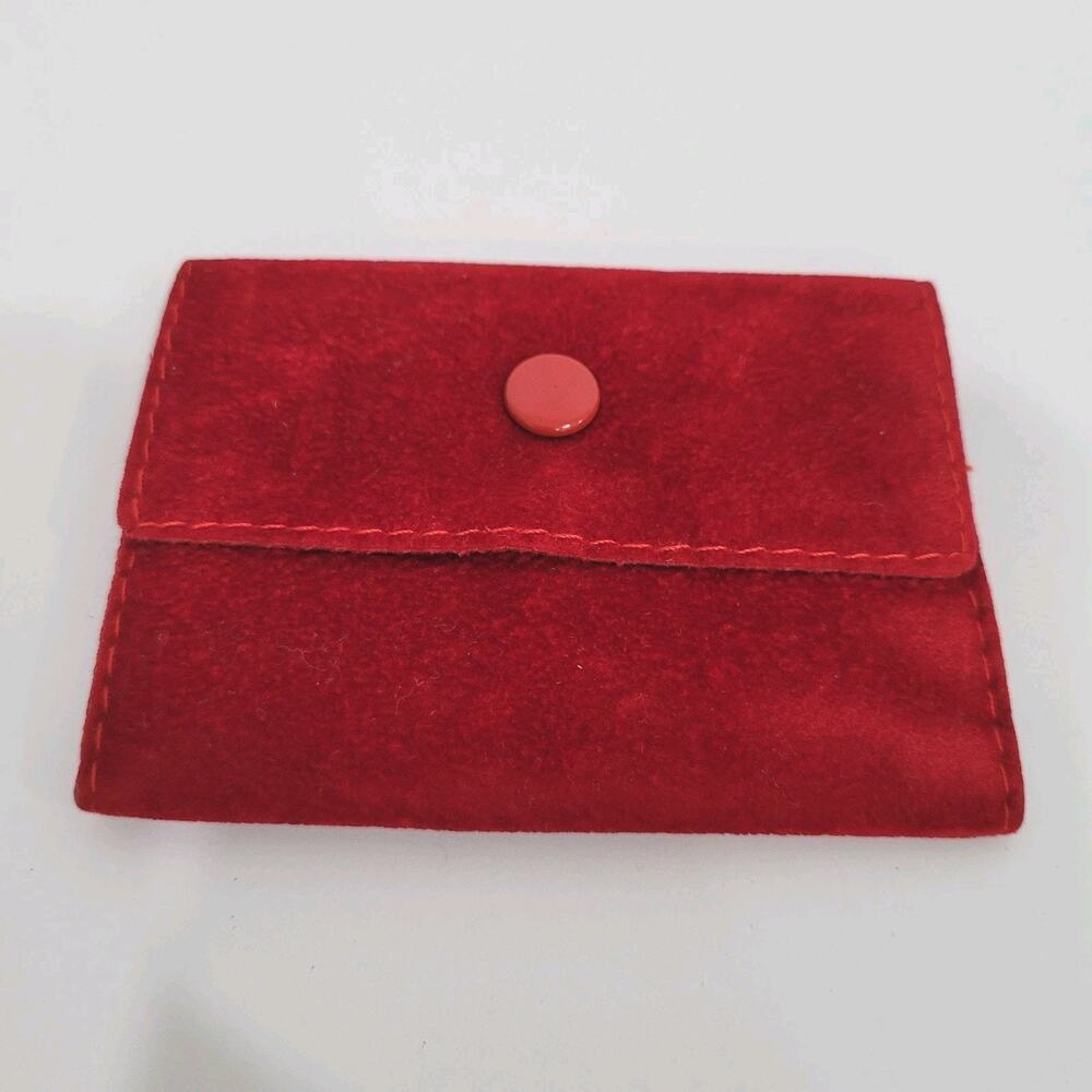 Red Cartier Small Dust Bag Snap Pouch Authentic 3x2‎ For Small Jewelry